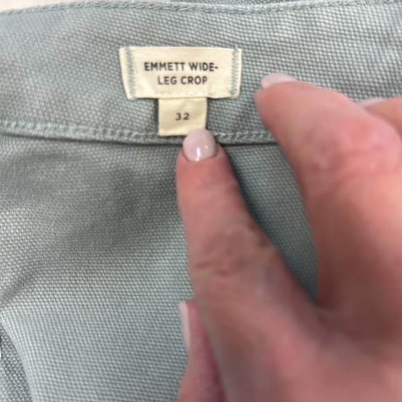 Madewell Slim Emmett Wide-Leg Crop Pants size 32 EUC Greenish Gray - Picture 10 of 10